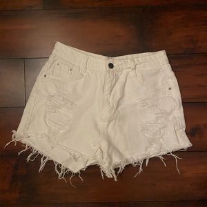 White denim shorts
